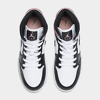 Jordan 1 Mid GS Blanc / Noir - Rose Rouille