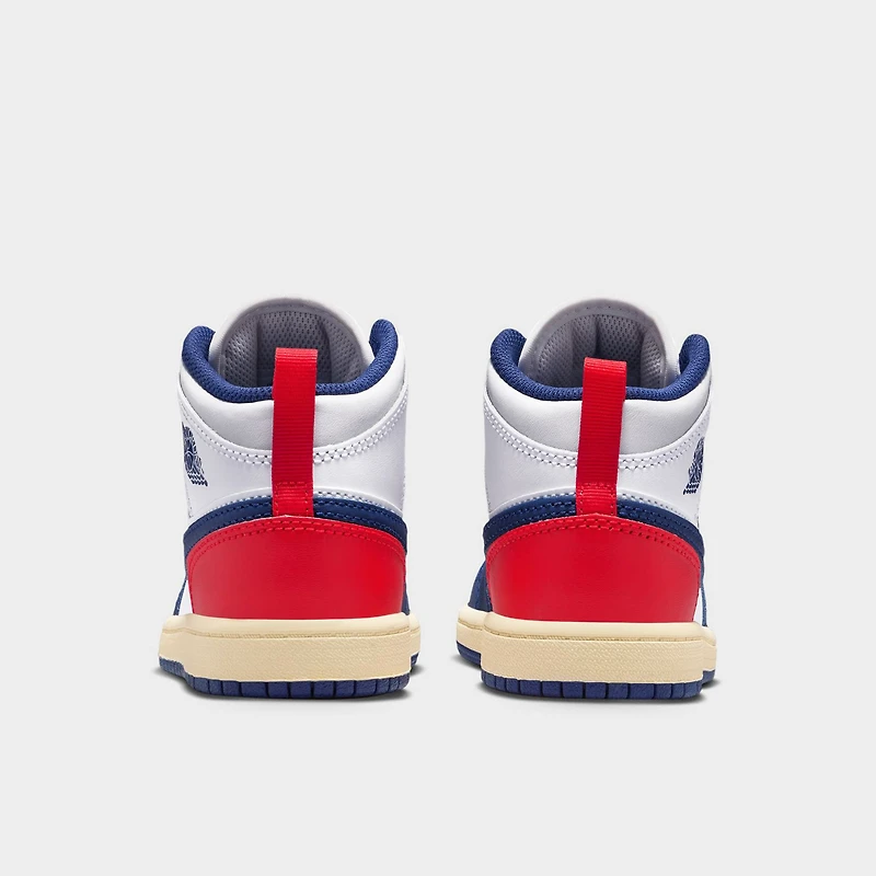 Jordan 1 Mid PS White / Deep Royal Blue - University Red