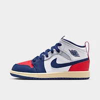 Jordan 1 Mid PS White / Deep Royal Blue - University Red