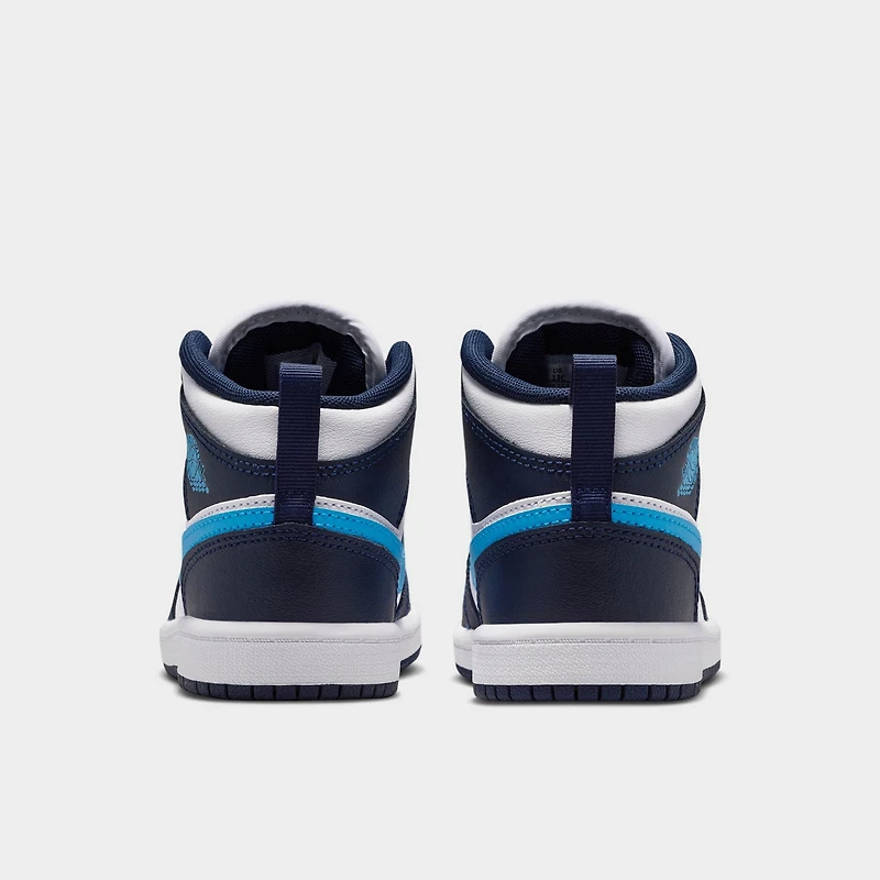 Jordan 1 Mid PS Obsidian / Dark Powder Blue - White