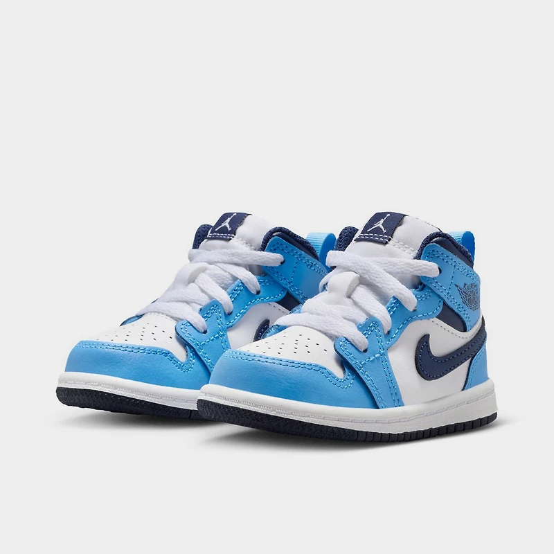 Jordan 1 Mid TD Bleu Marine Nuit / Universitaire - Blanc