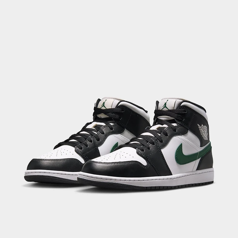 Jordan 1 Mid Black / Summit White - Gorge Green