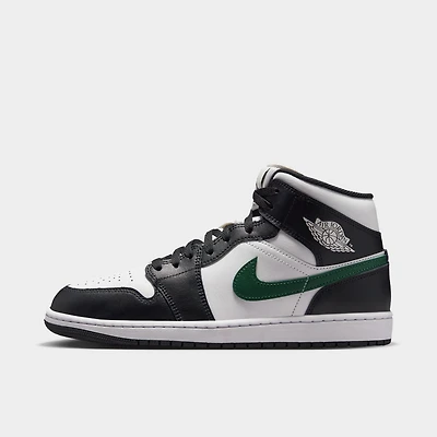 Jordan 1 Mid Black / Summit White - Gorge Green