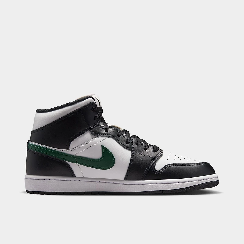 Jordan 1 Mid Black / Summit White - Gorge Green