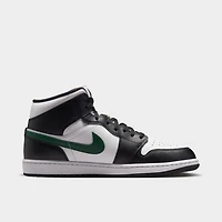 Jordan 1 Mid Black / Summit White - Gorge Green
