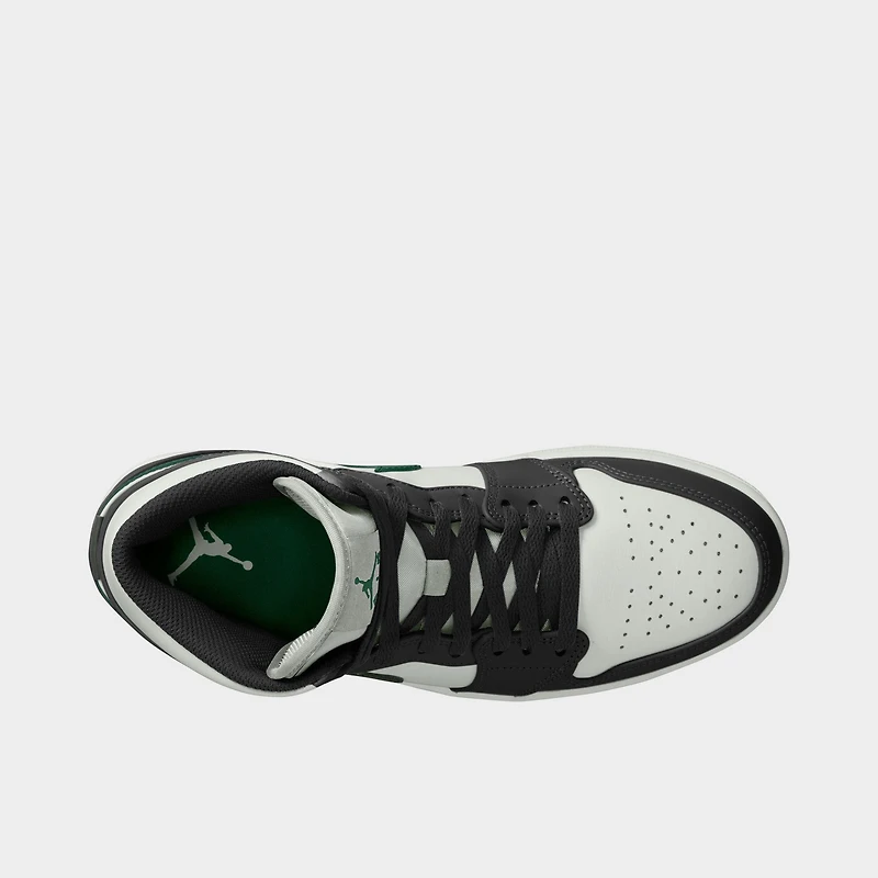 Jordan 1 Mid Black / Summit White - Gorge Green