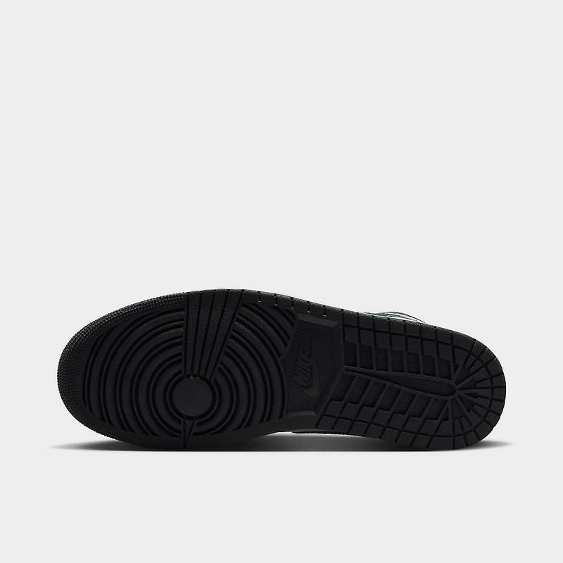 Jordan 1 Mid Black / Summit White - Gorge Green