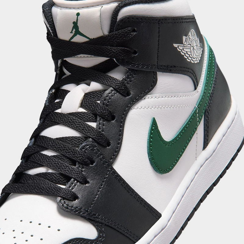Jordan 1 Mid Black / Summit White - Gorge Green