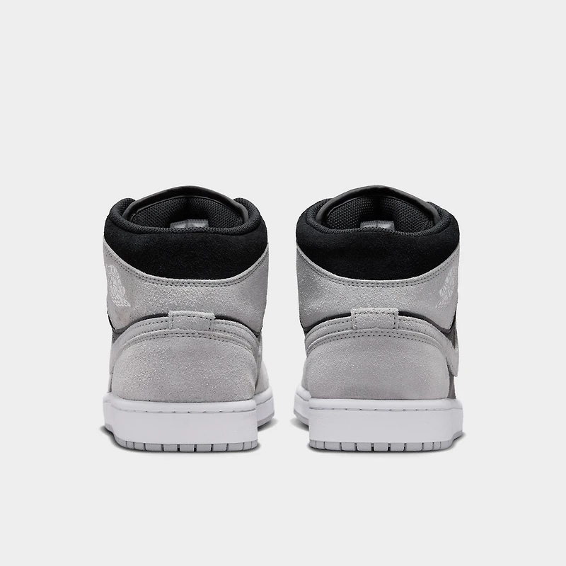 Jordan 1 Mid Gris Fumé Clair / Blanc - Noir