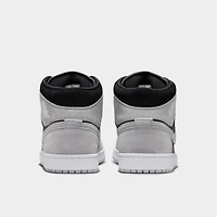 Jordan 1 Mid Gris Fumé Clair / Blanc - Noir