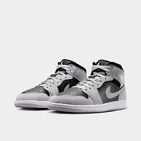 Jordan 1 Mid Gris Fumé Clair / Blanc - Noir