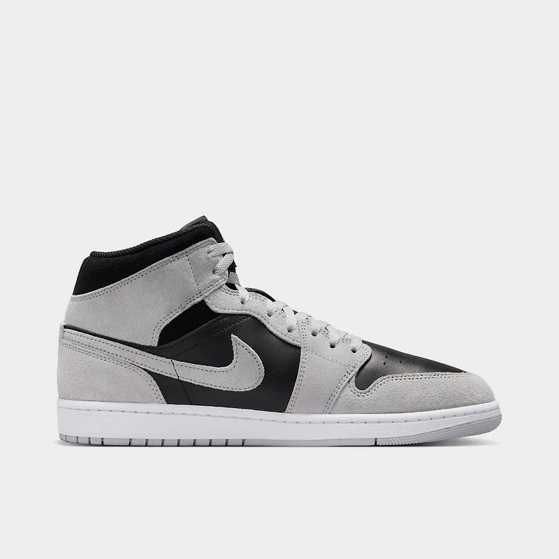 Jordan 1 Mid Gris Fumé Clair / Blanc - Noir