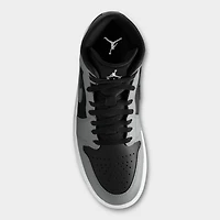 Jordan 1 Mid Gris Fumé Clair / Blanc - Noir