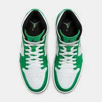 Jordan 1 Mid Lucky Green / Black - White