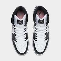 Jordan 1 Mid Blanc / Noir - Rose rouille
