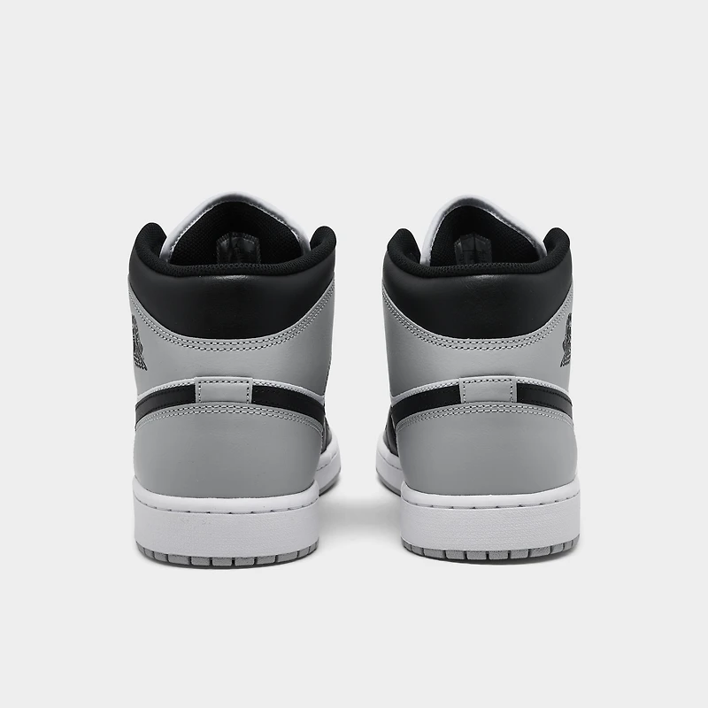 Jordan 1 Mid White / Black - Light Smoke Grey