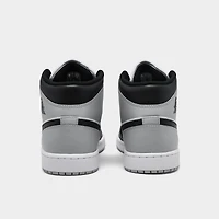Jordan 1 Mid White / Black - Light Smoke Grey