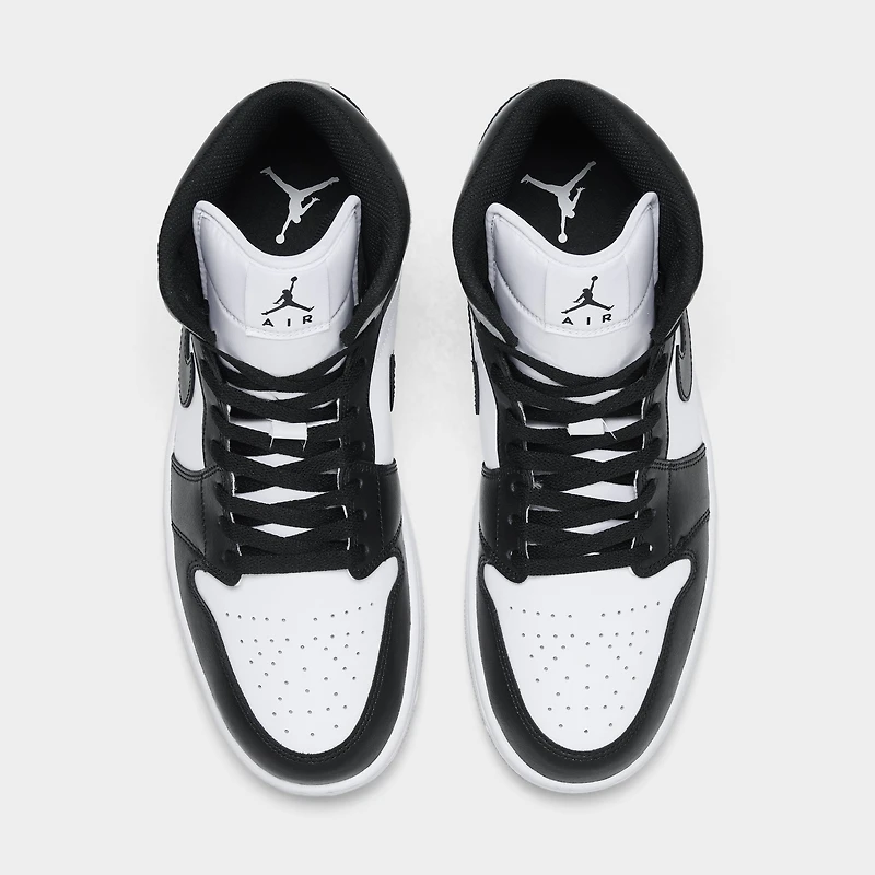 Jordan 1 Mid White / Black - Light Smoke Grey