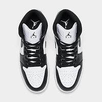 Jordan 1 Mid White / Black - Light Smoke Grey