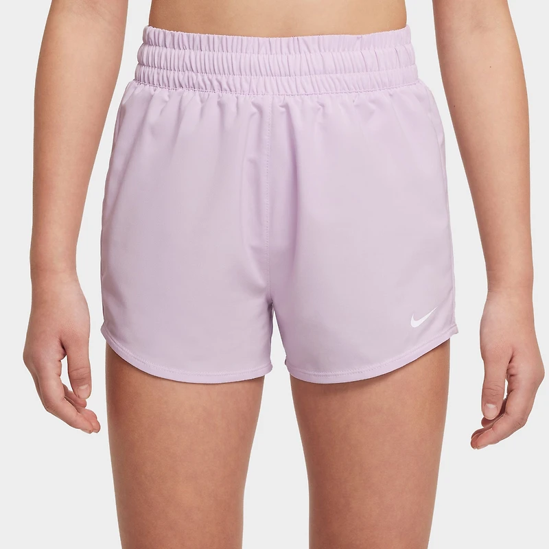 Nike One Girls' Dri-FIT High-Waisted Woven Training Shorts Doll / White