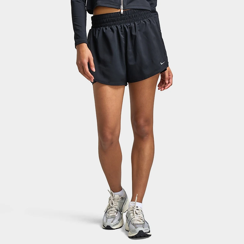 Nike One Women's Dri Fit High Rise 3in1 Shorts Black / Reflective Silver