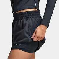 Nike One Women's Dri Fit High Rise 3in1 Shorts Black / Reflective Silver