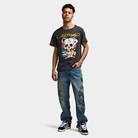 Ed Hardy Ace Skull Graphic T-shirt / Charcoal