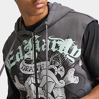 Ed Hardy DG Skull Sleeveles Hoodie / Charcoal