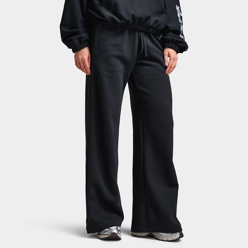 Nike Sportswear Femmes Club Fleece Pantalon Taille Mi-Haute Large Noir / Blanc