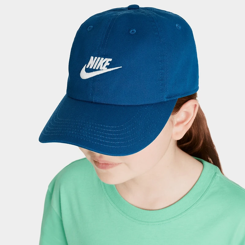 Nike Kids Unstructured Futura Wash Strapback Cap Court Blue / White