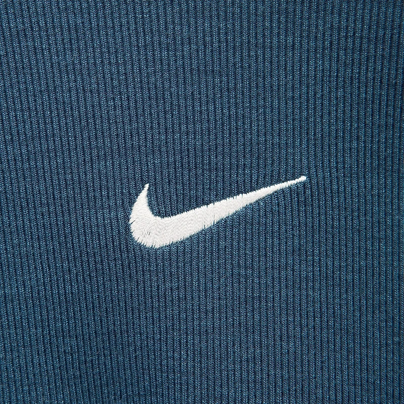 Nike Women's Tight Cropped Mini-Rib Tank Top Armory Navy / Sail