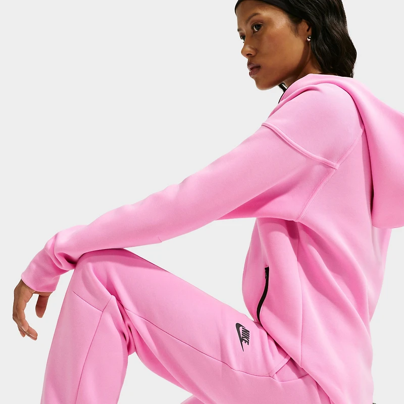 Nike Sportswear Femmes Taille Mi-haute Polaire Tech Pantalon de jogging Rose / Noir