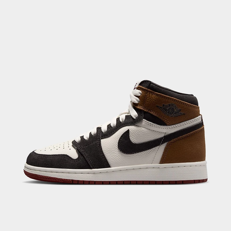 Jordan 1 Retro High OG GS Marron Ombre / Rouge Équipe - Fauve Clair Britannique