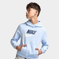 Nike Junior Chandail à capuchon en molleton Sportswear Bleu hydrogène / Blanc
