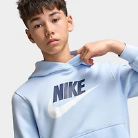 Nike Junior Chandail à capuchon en molleton Sportswear Bleu hydrogène / Blanc