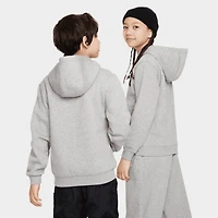 Chandail à capuchon polaire de Nike Sportswear pour les juniors Club Gris foncé chiné / Blanc