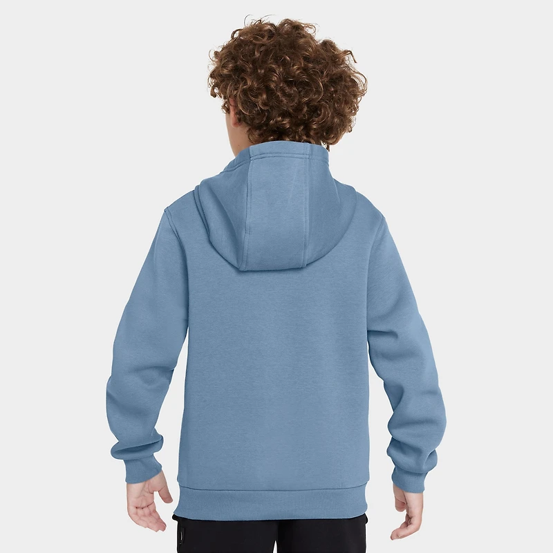Nike Sportswear Club Junior Chandail à Capuchon Polaire Bleu / Blanc