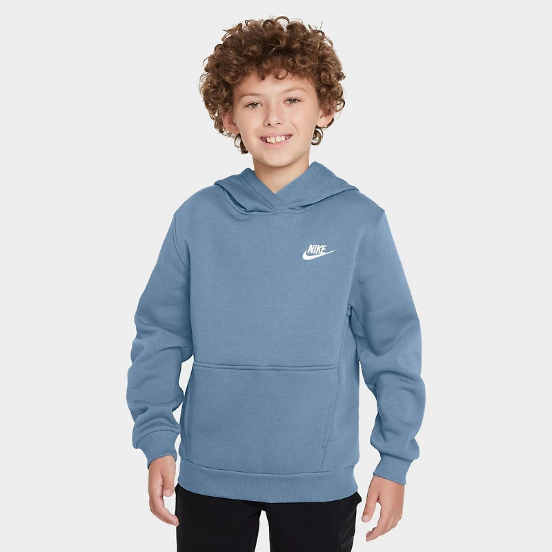 Nike Sportswear Juniors' Club Fleece Hoodie Work Blue / White