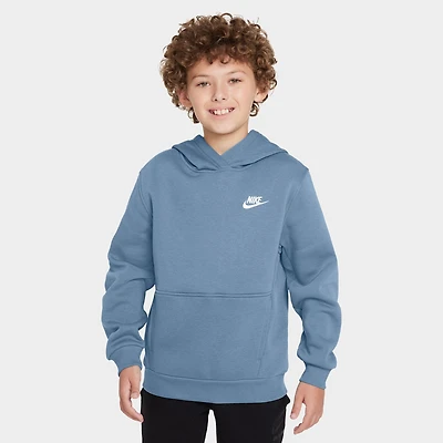 Nike Sportswear Juniors' Club Fleece Hoodie Work Blue / White