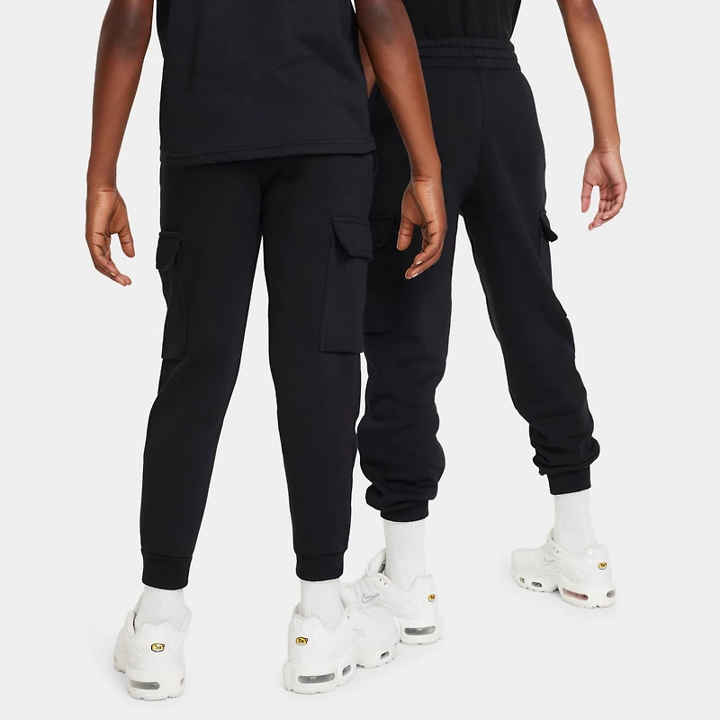 Nike Sportswear Junior Garçons Club Fleece Joggers Cargo Noir / Blanc