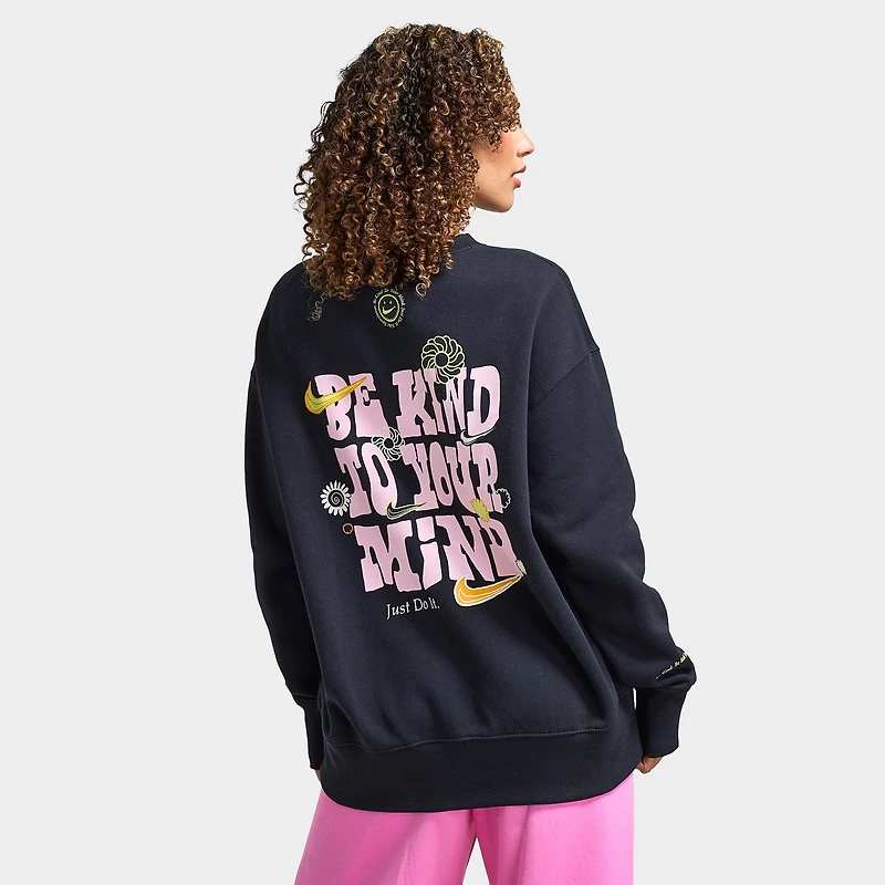 Nike Sportswear Women's Phoenix Fleece Oversized Happy Crew / Black