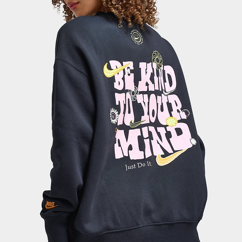 Nike Sportswear Women's Phoenix Fleece Oversized Happy Crew / Black