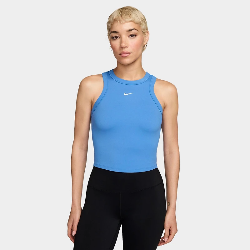 Nike One Women's Fitted Crop Tank / University Blue White