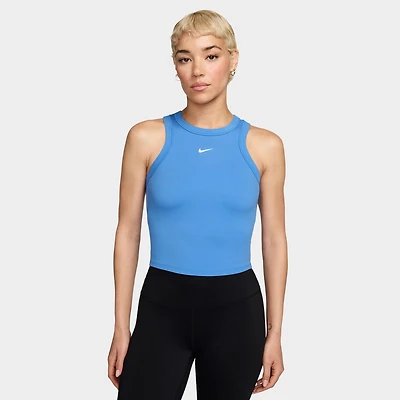 Nike One Women's Fitted Crop Tank / University Blue White