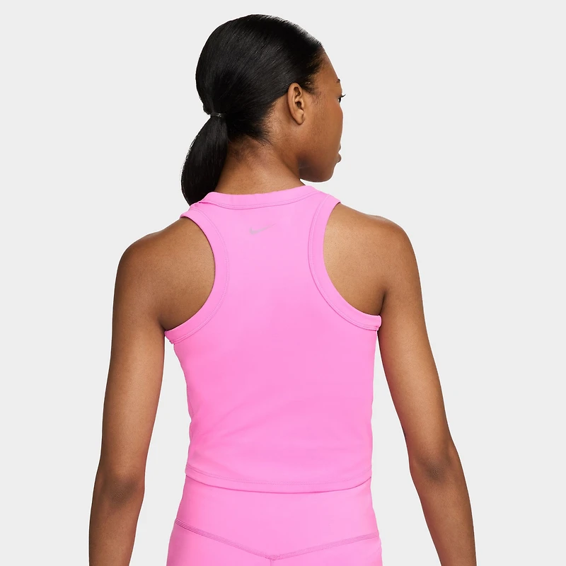 Nike One Fitted Women's Dri-FIT Cropped Tank Top Playful Pink / Black