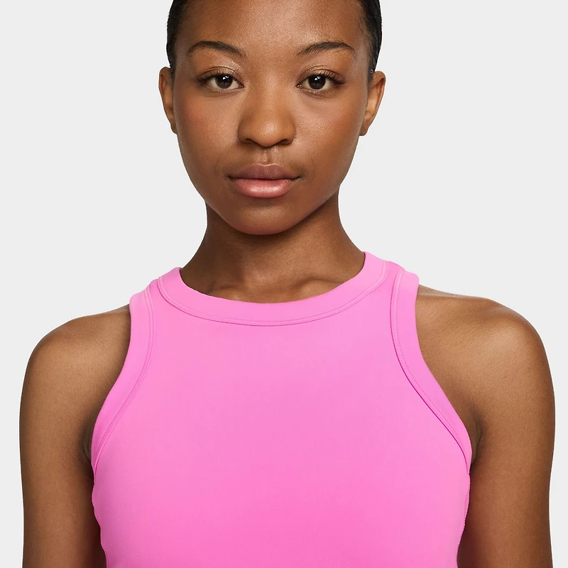 Nike One Fitted Women's Dri-FIT Cropped Tank Top Playful Pink / Black