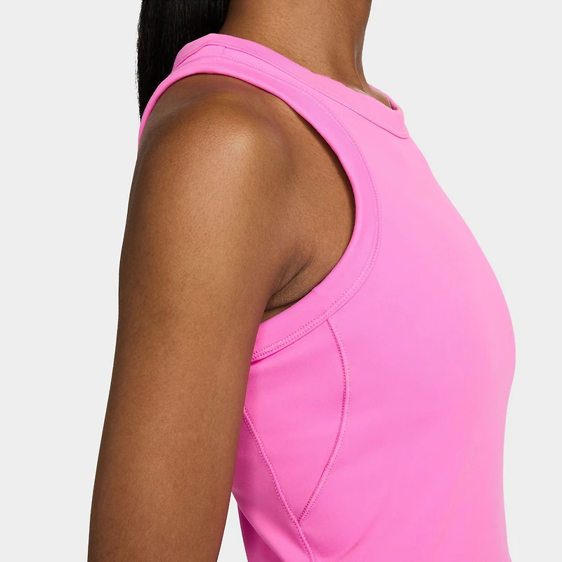 Nike One Fitted Women's Dri-FIT Cropped Tank Top Playful Pink / Black