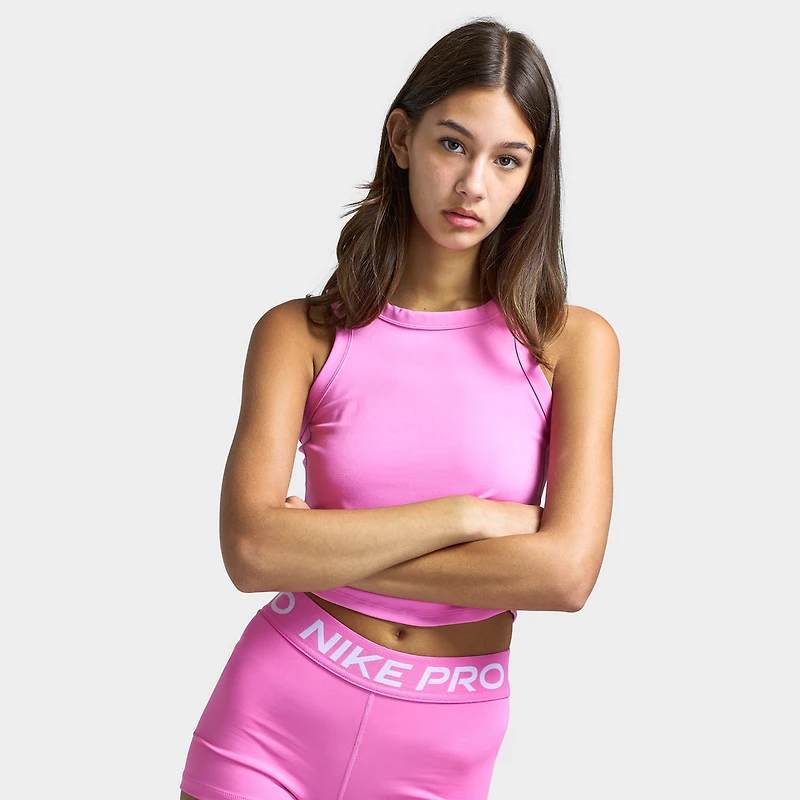 Nike One Fitted Débardeur court en Dri-FIT pour femme Playful Rose / Noir