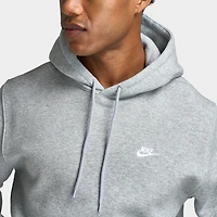 Nike Club Fleece Pullover Hoodie Dark Grey Heather / Light Smoke - White