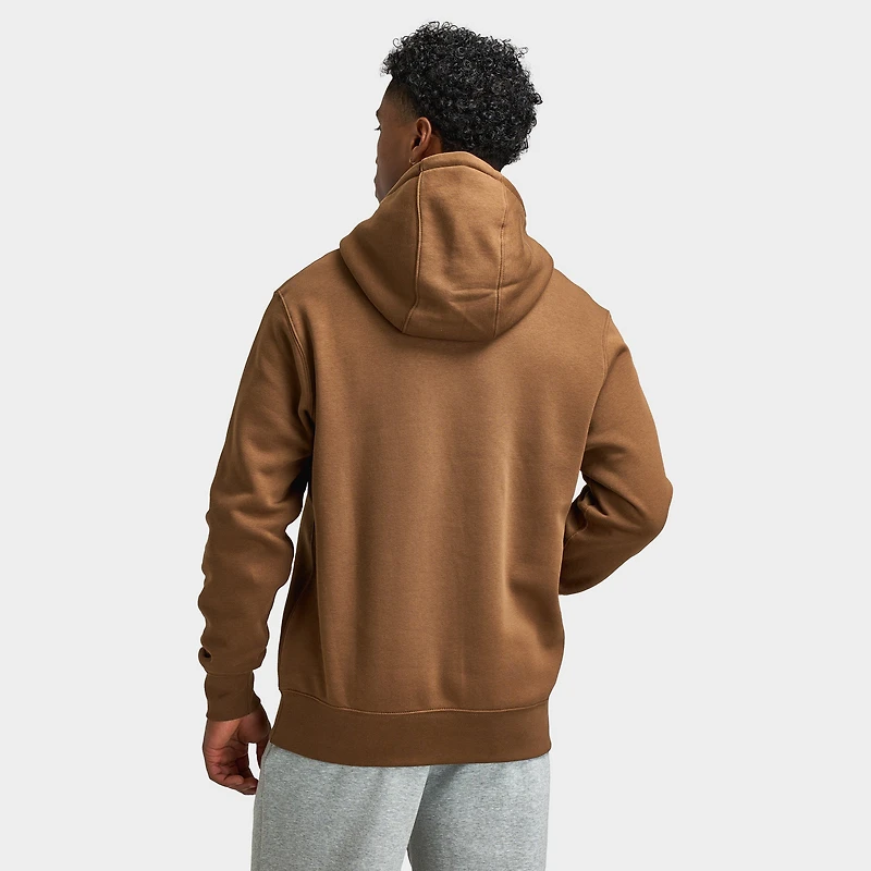 Nike Club Fleece Pullover Hoodie Mosswood Brown / White
